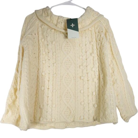Tuckernuck Women's Buttercream Cable Knit Cowl Neck Pullover Sweater M 2006-23 - Picture 1 of 9